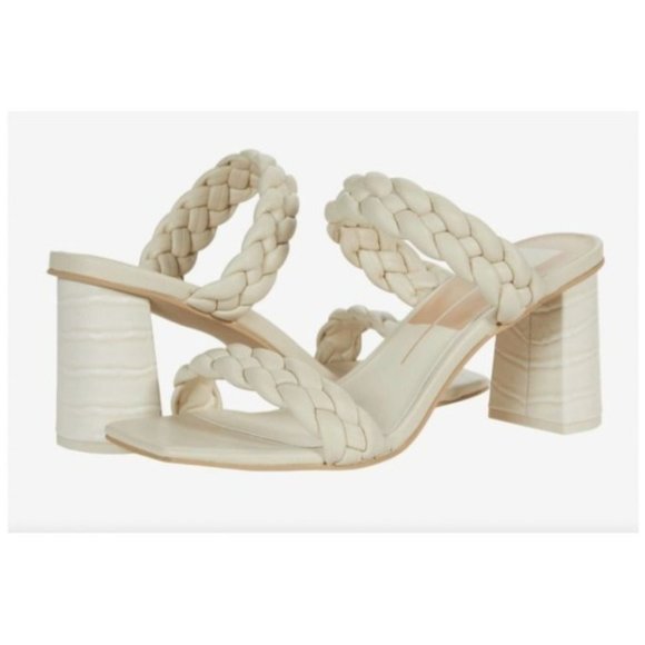 Dolce Vita Paily Braided White / Cream Sandals - Picture 1 of 7